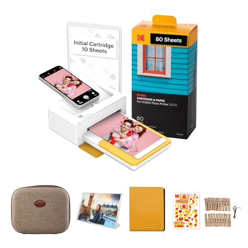 KODAK Dock Plus 4Pass Instant Photo Printer (4x6 inches) + 90 Sheets Gift Bundle