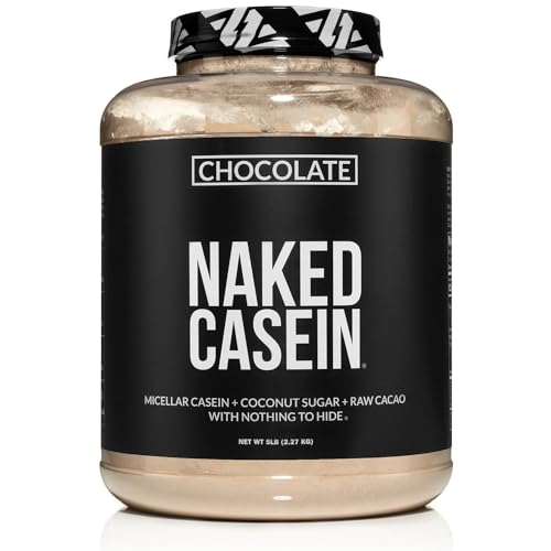 Naked Chocolate Casein - Chocolate Micellar Casein Protein - 5 Pound Bulk, Gmo-Free, Gluten-Free, Soy-Free, Preservative-Free - Stimulate Muscle Growth - Enhance Recovery - 60 Servings