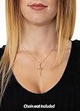 Lucchetta - Authentic Italian Crucifix Christian Catholic Jesus 1.18in - 14k Gold Cross Charm Pendant from Italy - Fits Perfectly up to 4mm Necklace