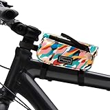 Po Campo Bike Phone Bag – Tussey Phone Holder for Bicycles – Top Tube Bag for Cycling - Waterproof Fabric Colorful Bike Pouch Storage for Women and Men (Waves)