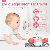 Musical Crawling Crab Baby Toy - Tummy Time Toys for 6-12 Months Boy Girl, Light-up Walking Dancing Moving Crab Toys for 1 Year Old Baby Educational Learning, Crawly Crab Gift for 12-18 Months Infant