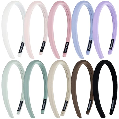 Cinaci 10 Pieces Super Soft & Comfortable Sponge Padded Headbands Hair Bands Hoops Accessories for Women Girls