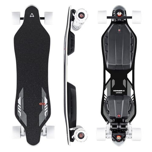 MEEPO Electric Longboard Skateboard with Remote for Adults, 38 MPH Top Speed, 31 Miles Long Range with 2800W*2 Gear Drive Motor, Bamboo & Fiberglass Deck, 330 LBS Max Load, Voyager X