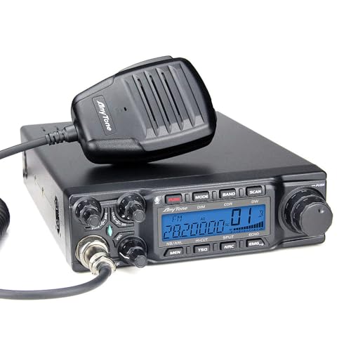 AnyTone AT-6666PRO 10 Meter Mobile Radio for Truckers,80W High Power Ham Mobile Transceiver. AM 80W(PEP) / FM 50W / SSB 80W(PEP).RX and TX Noise Reduction, CTCSS/DCS with RX/TX Split Function