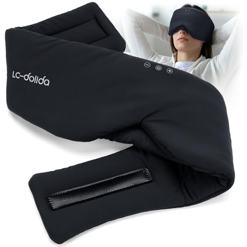 Luxury Bluetooth 5.4 Sleep Mask for Adults - Ice Fiber Cooling & HD Sound, 100% Light Blocking Adjustable Eye Cover for Travel & Side Sleepers - Soft Sleep Headphones with 10H Playtime