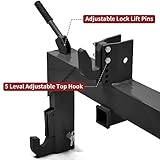 YITAMOTOR 3 Point Quick Hitch for Category 1 Tractor, 3000 lbs 3-Pt Attachment with 2" Receiver Trailer Hitch Adaptation with 5 Level Adjustable Bolt