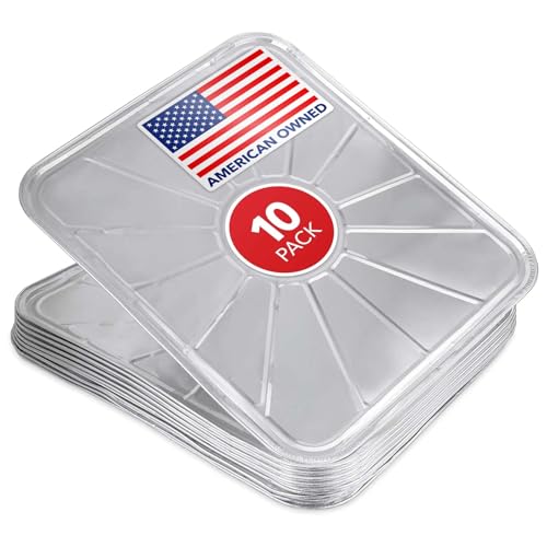 Disposable Foil Oven Liners (10 Pack) Oven Liners for Bottom of Electric Oven and Gas Oven - Reusable Oven Drip Pan Tray for Cooking and Baking - 18.5" x15.5”