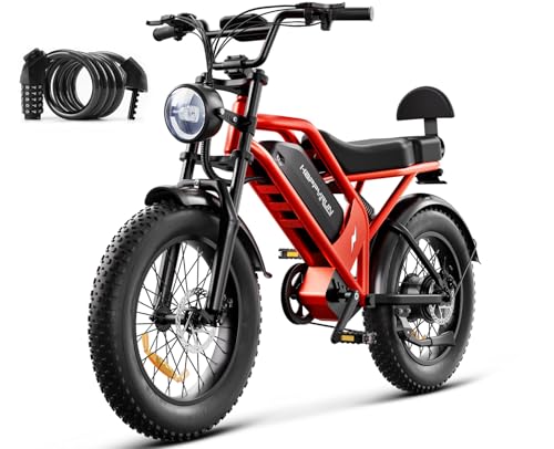 HAPPYRUN Electric Bike for Adults, 1500W Motor, 48V 18Ah Removable Battery, 20" Fat Tire Ebike, 7-Speed Transmission, Up to 32MPH and 68+ Miles Range, All-Terrain E-Bike (G52)