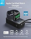 Anker MagGo Power Bank for Apple Watch, Officially Certified, 10,000 mAh Compact Battery Pack with Built-in USB-C Cable, 35 W Max, for iPhone 15 Series, Samsung, iPad, AirPods and More