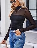 Avidlove Women Long Sleeve Bodysuit Turtle Neck Shapewear Body Suits Mesh One Piece Leotard Shirt Going Out Tops Fall Outfits