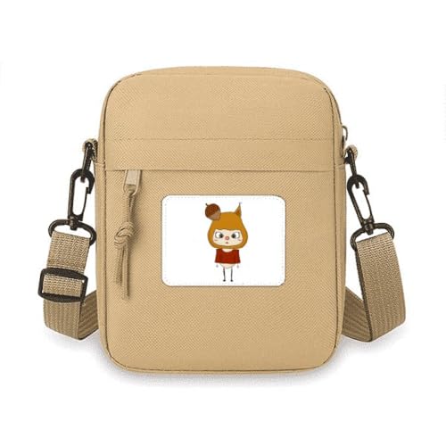 Animal Squarrel Nature Pine Nut UU Crossbody Bag Cell Phone Purses Handbag Shoulder Mini Bag