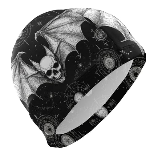 Evil Skull Black Adult Swim for Men Short Hair Waterproof caps for Women Swimming Hair Protection and Drag Reduction Gorro de natacion para Hombre