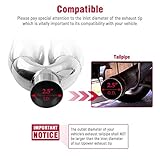 Upower Pack of 2 Dual Exhaust Tip Tailpipe 2.5 Inch Inlet 3.5" outlet 9.5" Length Polished 304 Stainless 1.2mm Thickness (Double Wall Slant Edge)