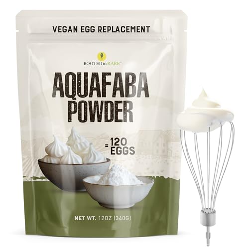 Aquafaba Powder (12oz) – Aquafaba For Cocktail Foamer and Meringues | Vegan Egg Replacer for Baking | 120 Egg Equivalent | Plant-Based, Gluten-Free, Vegan Meringue Powder | Shelf Stable Egg Substitute