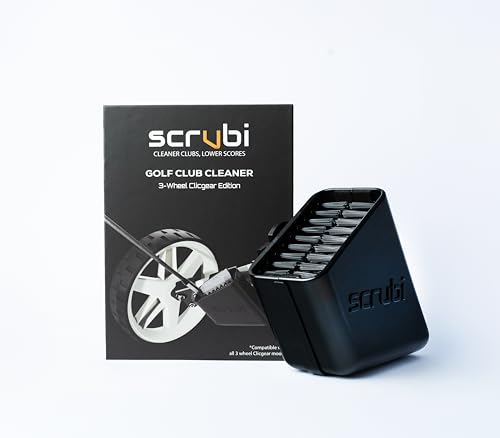 Scrubi Golf Club Cleaner for 3 Wheel Clicgear - Compact & Efficient Cleaning Tool for Golf Clubs – Easy to Use & Waterproof Design – Includes Strong Nylon Brush – Perfect for Irons