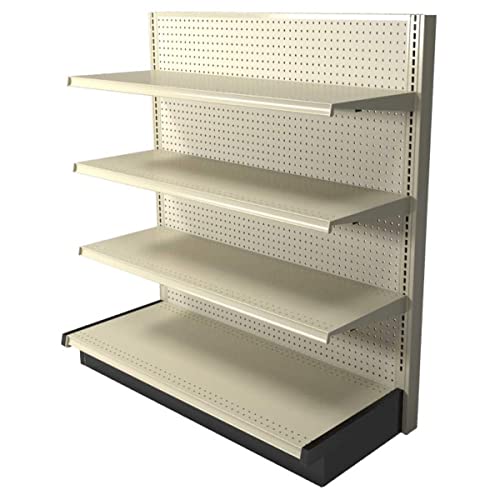 Retail Shelving Wall Display with 4 Shelves Beige [Platinum] Single Sided 36”W x 54”H x19”D for Retail Convenience Grocery Office Supply or Liquor Stores, Industrial Grade Made in USA