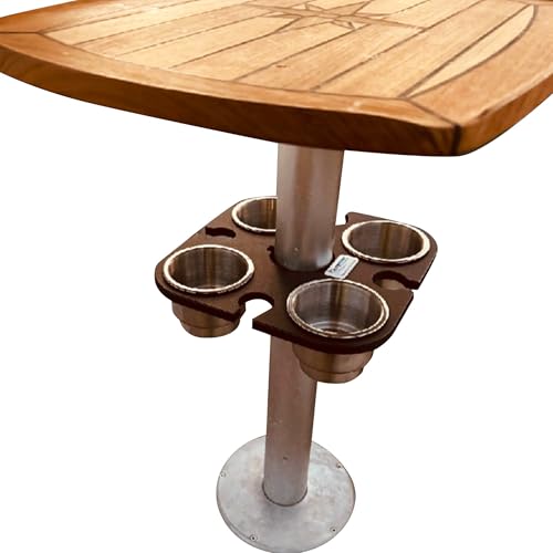 4 Place Cup Holder for Boat Table Posts (White)