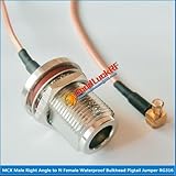 MCX Male Right Angle 90 Degree to N Female O-Ring Waterproof Bulkhead Mount Nut Plug RG316 Pigtail Jumper Cable - (Package: 1Pcs 2 Metre)