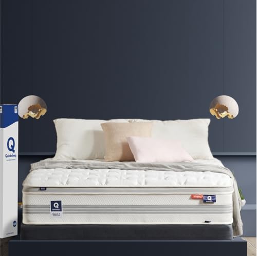 QUICKSLEEP Korean QA4 Z Cube Mattress, (Queen) 11.5 Inch Premium Memory Foam Spring Mattress, Edge Support Double Side Hybrid Bed in A Box, Medium Firm Bottom Plush Top with High Relieving Layers