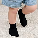 ZAPLES Baby Non Slip Grip Crew Socks with Anti Skid Soles for Infants Toddlers Kids Boys Girls, Assorted 12 Pack, 12-36 Months