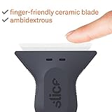 Slice 10590 Small Scraper, Ceramic Blade, Lasts 11x Longer Than Metal, Finger Friendly, Comfortable to Use, No Strain on Thumb or Hand, Auto-Retractable, Compact Size, Left or Right Hand