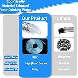 Refrigerator water line - 25 FT Premium Stainless Steel Braided Ice Maker Water Hose,Food grade PEX Inner Tube Fridge Water Line with 1/4" Fittings for Refrigerator Ice Maker