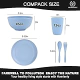 Homienly Wheat Straw Dinnerware Sets, 20pcs Dishes Dinnerware Sets Microwave and Dishwasher Safe, Lightweight Unbreakable Dish Set, Reusable Dinner Plates Kids Plates and Bowls Sets