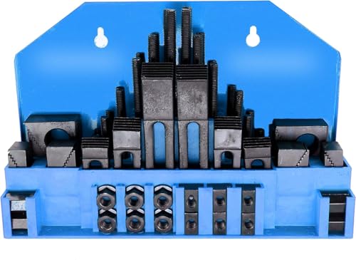 HFS(R) 58 Pieces 5/8" T-Slot Hold Down Clamp Clamping Set Kit for Use with Bridgeport mills (5/8" Slot 1/2"-13 Stud)