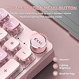 KZZI Mechanical Number Pad,Bluetooth5.0/2.4G/Type-C Wireless Numeric Keypad,RGB HotSwap Numpad with PBT Keycaps Rechargeable Gasket Number keypad for PC Laptop Desktop (Sakura Pink)