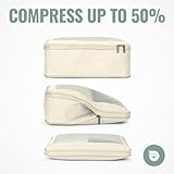 Aerotrunk Compression Packing Cubes for Travel - Luggage Organizer Bags - Double Zipper Packing Cubes for Suitcases (4-Pack, Beige)