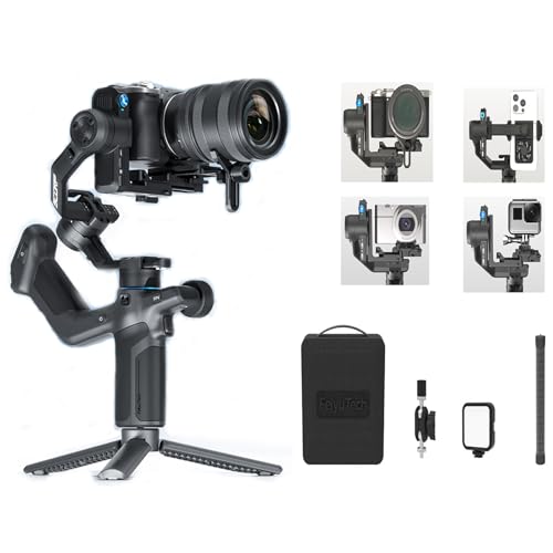 FeiyuTech SCORP Mini 3 Pro Kit 3-Axis Camera Stabilizer,Built-in AI Track,All in One Handheld Gimbal for Mirrorless, Pocket Camera,Action Camera, Phone, 2KG Payload