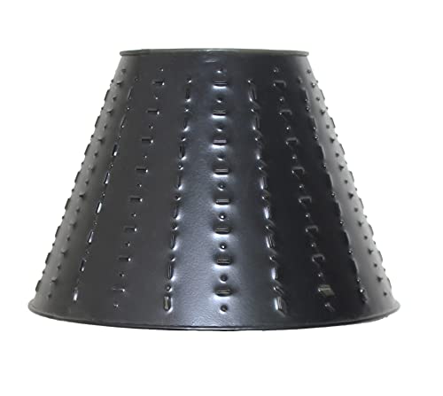 Primitive Home Decors Hand Punched Black Metal 12" Lamp Shade