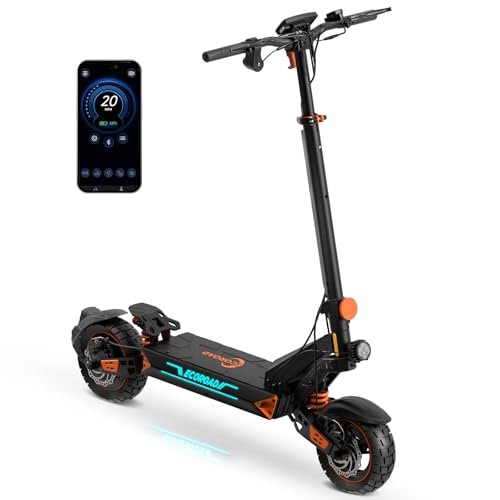 ECOROAD ET8 Electric Scooter, Powerful 1000W Motor & 32 MPH Max Speed, Electric Scooter Adults with 10" Off-Road Tires, 50 Miles Long Range, 4-Speed Modes & Cruise Control, Color Display(48V 20Ah)