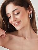 Ladylike Moissanite Huggie Hoop Earrings for Women 925 Sterling Silver with 18K White Gold Plated Twisted Thick Round Loops Hypoallergenic and Lightweight Earrings 30MM