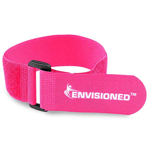 Reusable Cinch Straps 2" x 72" - 2 Pack - Hook and Loop Straps (Neon Pink)
