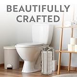 BROOKSTONE, Nickel Toilet Paper Holder, Freestanding Bathroom Tissue Organizer, Minimalistic Storage Solution, Modern & Stylish Design [Holds MEGA Rolls]