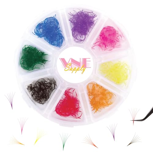 500 pcs Mixed colorful lash extensions | premade volume lash extensions | premade mega volume fans | colored lash extension | russian volume eyelash extensions. 6D and 8D