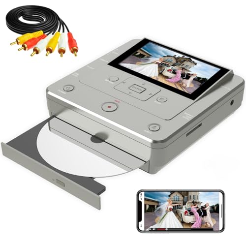 VHS to DVD Recorder & Converter Machine - VCR/Camcorder/Tape/Player to USB Device/SD Card/HDD, Smart Phone WiFi to DVD/USB/SD/HDD Copy, Free APP Digital Converter【with 10 DVDs & AV Cable】