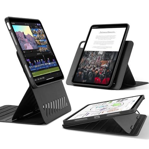 ESR for iPad Air 13 Inch Case (2025/2024) M3/M2, Removable Magnetic Cover, Adjustable Portrait/Landscape Stand with Raised Screen View, 9 Standing Angles, Shift Series, Black