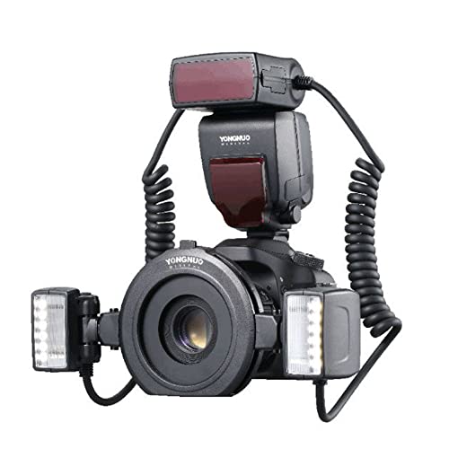 YONGNUO YN24EX TTL Macro Flash Speedlite 2pcs Flash Heads 4pcs Adapter Rings for Canon DSLR Cameras