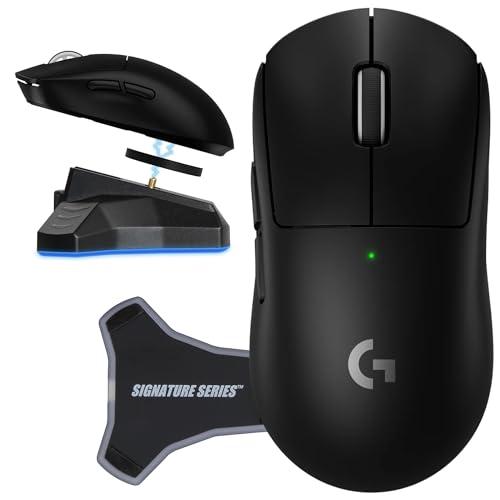 Logitech PRO X Superlight 2 Wireless Gaming Mouse, Black | Ultra-Lightweight, Hero 2 Sensor, 44k DPI, 5 Programmable Buttons, Lightspeed Wireless, PC/Mac | with Signature Series Charging Dock