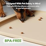 PETLIBRO Cat Food Mat Safety Silicone Dog Food Mat for Feeder Fountain Waterproof Dog Bowl Mats Raised Edge Spill Protection Floor, Cove Feeding Pet Mat(for PLAF109 PLAF301, Granary Dual Tray Feeder)