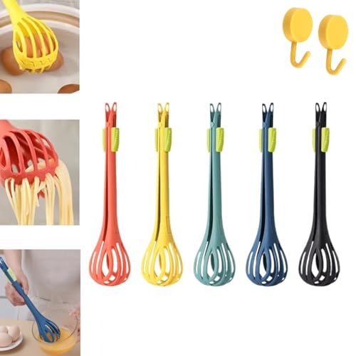 Multifunctional Egg Beater, Egg Beaters, Whisks for Cooking, 2 in 1 Food Clip & Egg Whisk,Kitchen Tool, Cooking Salad Mixer/Food Clip, Bread Clip Handheld Blende for Cooking, Mixing, Barbecue (5PCS)