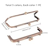 PH PandaHall 5 Color 7.9"/20cm Metal Frame Purse Bag Metal Frame Kiss Clasp Lock for Purse Making DIY Craft Squared Design Bag Clutch Coin Purse Frames