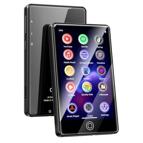 128GB MP3 Player with Bluetooth and WiFi, Android 14, 4GB RAM Portable HiFi Lossless, MP3 & MP4 Player for Kids with 4" Touchscreen, Music Player with Spotify, Amazon Music, Pandora, Play Store, Black