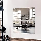 TRAHOME Wall Mirror Full Length Mirror for Wall,Home Gym Mirror 14''x12'' x 12PCS, Glass Frameless Body Mirror Wall-Mounted for Gym, Bedroom, Living Room, Over The Door