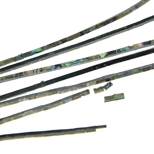 KAISH Pack of 2 Real New Zealand Abalone Shell Binding Purfling Strips for Guitar Ukulele 800mm*2mm*1.5mm
