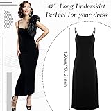 Jiuguva 2 Pcs Full Slip for Under Dresses Adjustable Spaghetti Strap Sleeveless Nightgown Women's Slip Long Dress (Black, White, Medium)