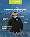 Eddie Bauer Boys' Winter Coat – Waterproof Heavyweight Down Parka Jacket with Faux Fur Hood (3-20), Size 5-6, Black