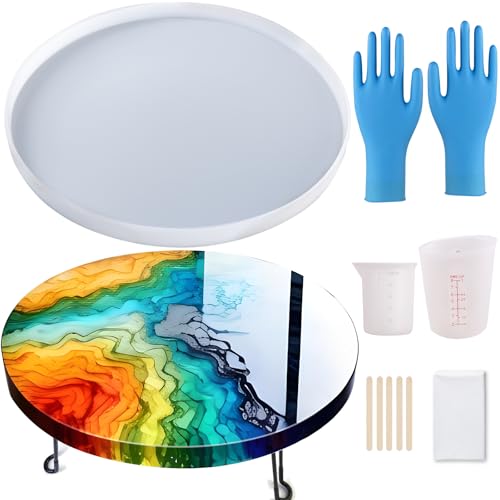 24" Inch Resin Table Molds,Extra Large Round Silicone Molds for Epoxy Table Top,River Table,Coffee Table,Cutting Board,DIY Resin Art,Home Decoration